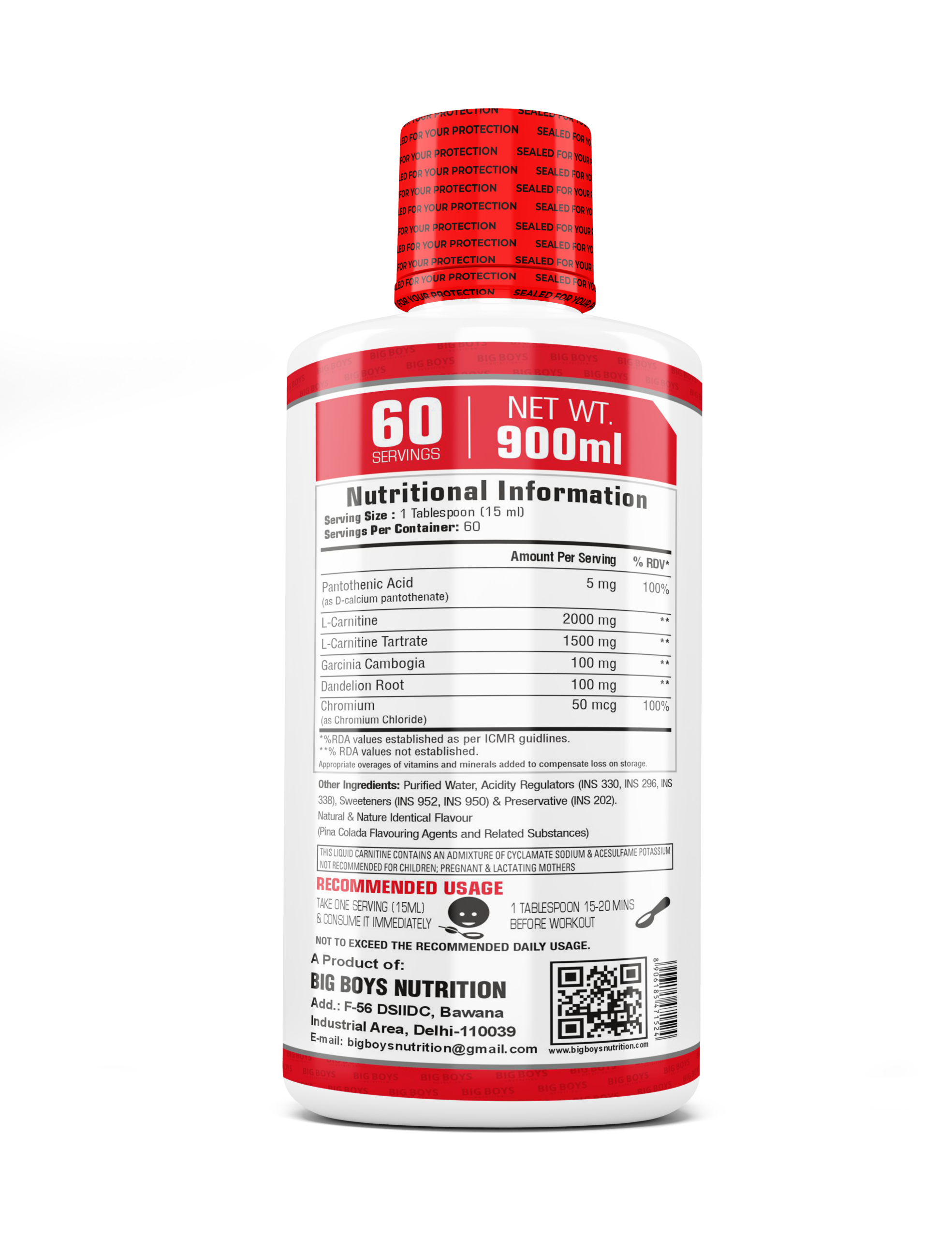 Big Boys Nutrition L-Carnitine 3500 – Liquid Fat Metabolism & Energy Support - Image 2