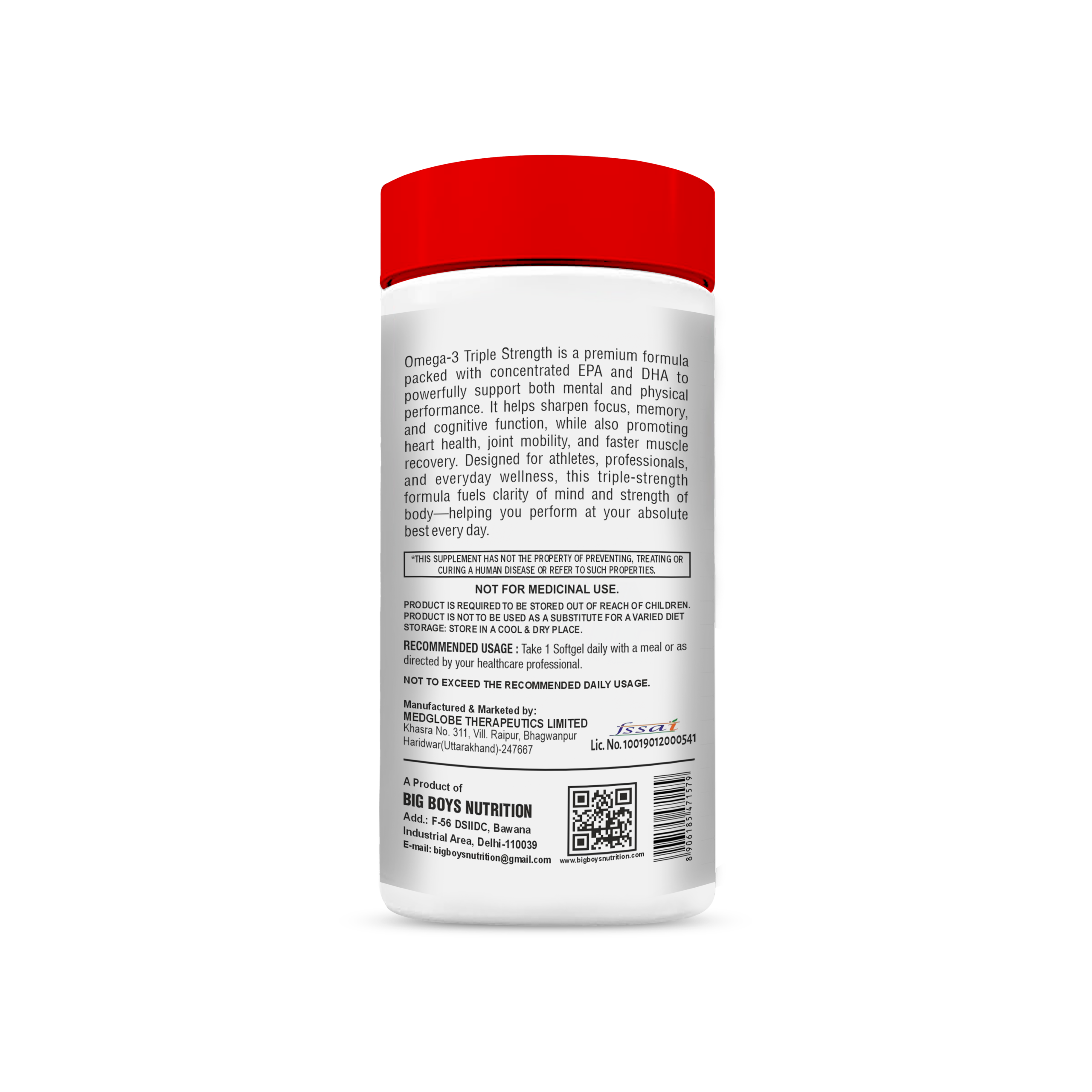 Big Boys Nutrition Omega-3 3X Strength – High-Potency Fish Oil - Image 2